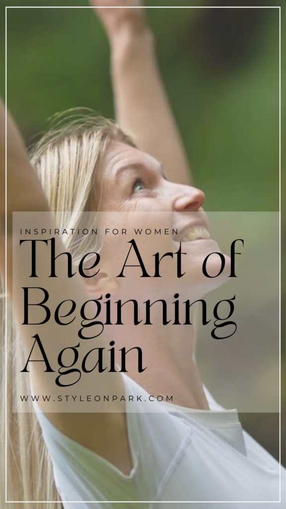 photo showing a woman embracing change and celebrating the art of beginning again